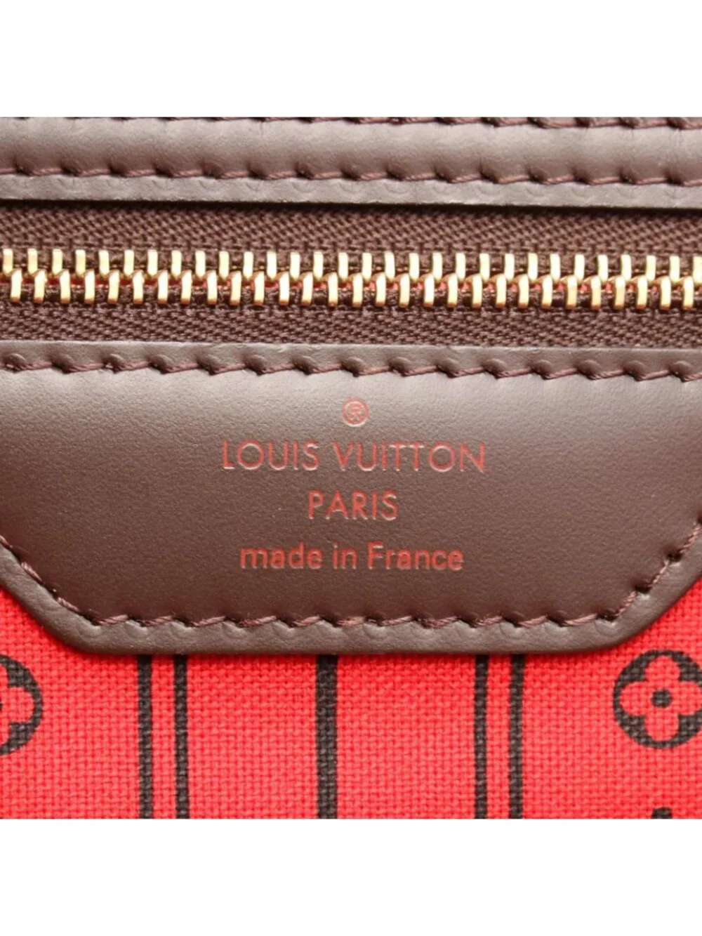 Louis Vuitton Tote Bag Neverfull MM Damier Ebene Canvas Leather